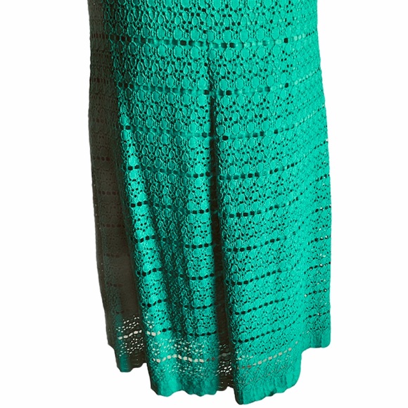 LACE EMERALD GREEN SLEEVELESS SHEATH DRESS - Picture 9 of 12